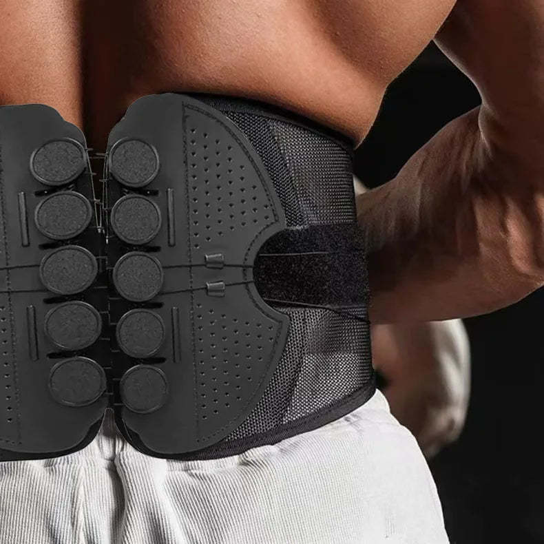 Black waist trainer worn by a person with a blurred background