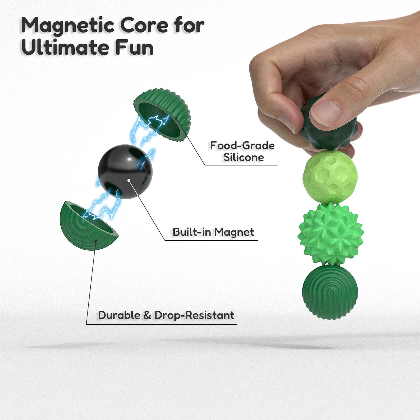 Close-up of ChromaClick textured silicone surface and magnetic mechanism