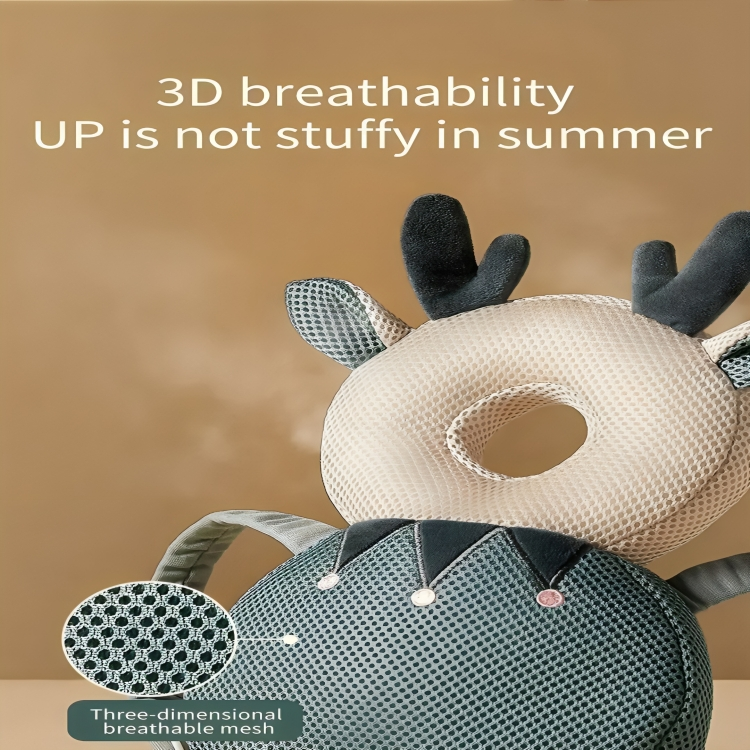 Deer-shaped pillow with breathable mesh on a brown background