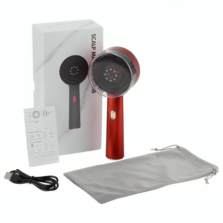 Red Hair Regrowth Massage Comb – Red Light + Oil Applicator + 3 Modes showing what comes in package