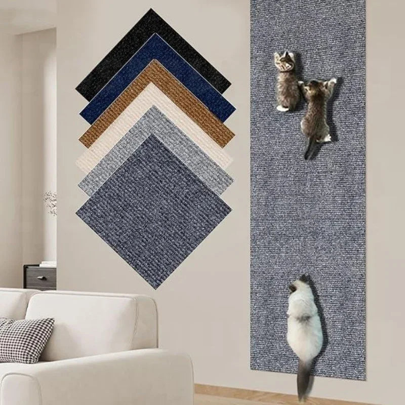 ClawShield cat scratch protector installed on couch arm protecting furniture from cat claws