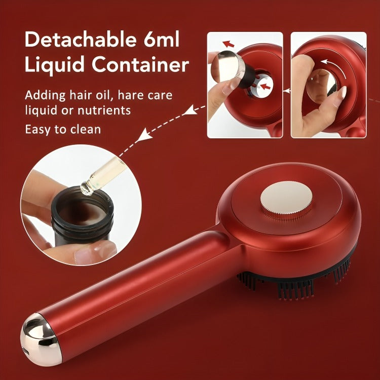 Oil applicator attachment on hair regrowth massage comb