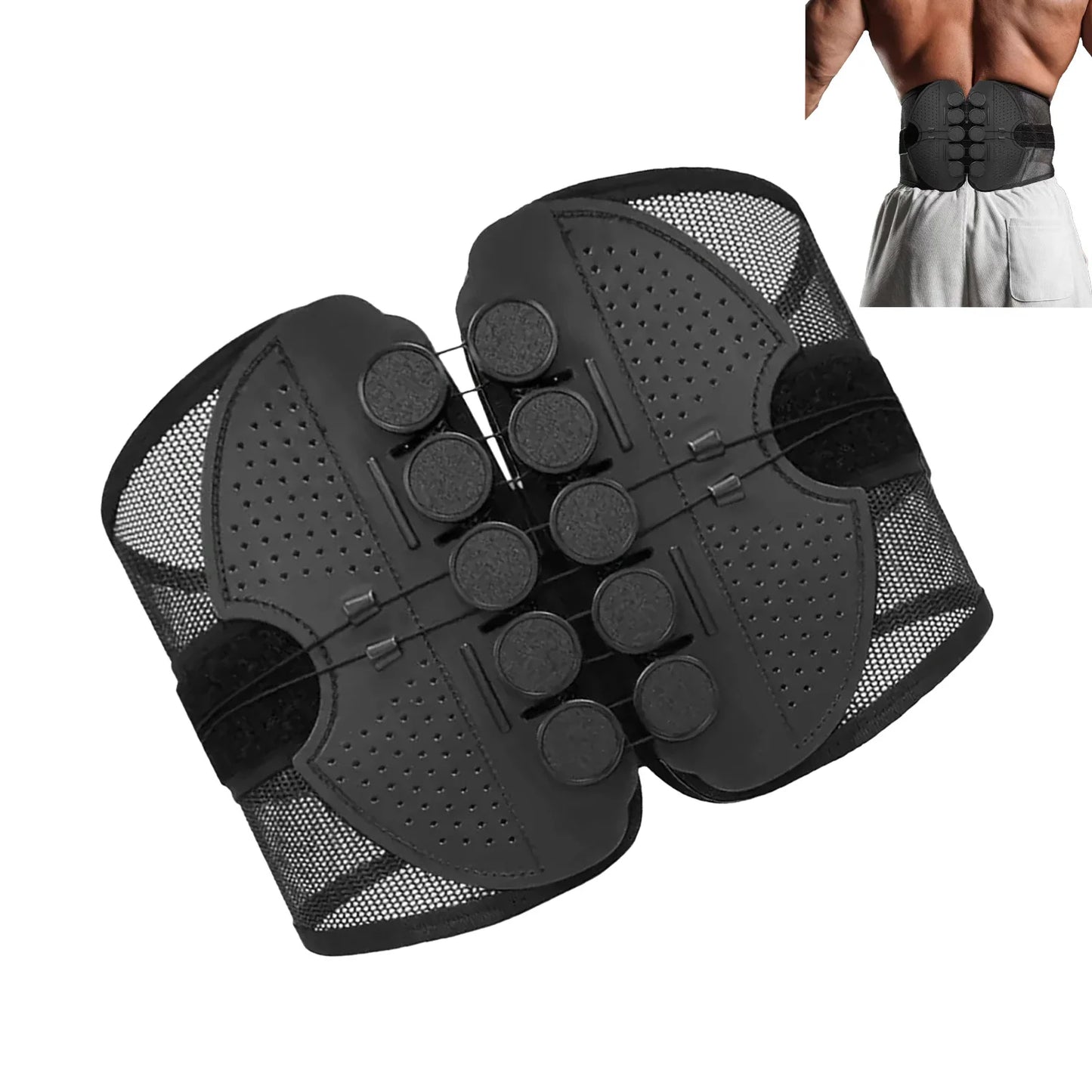 Black weightlifting gloves with mesh design on a white background