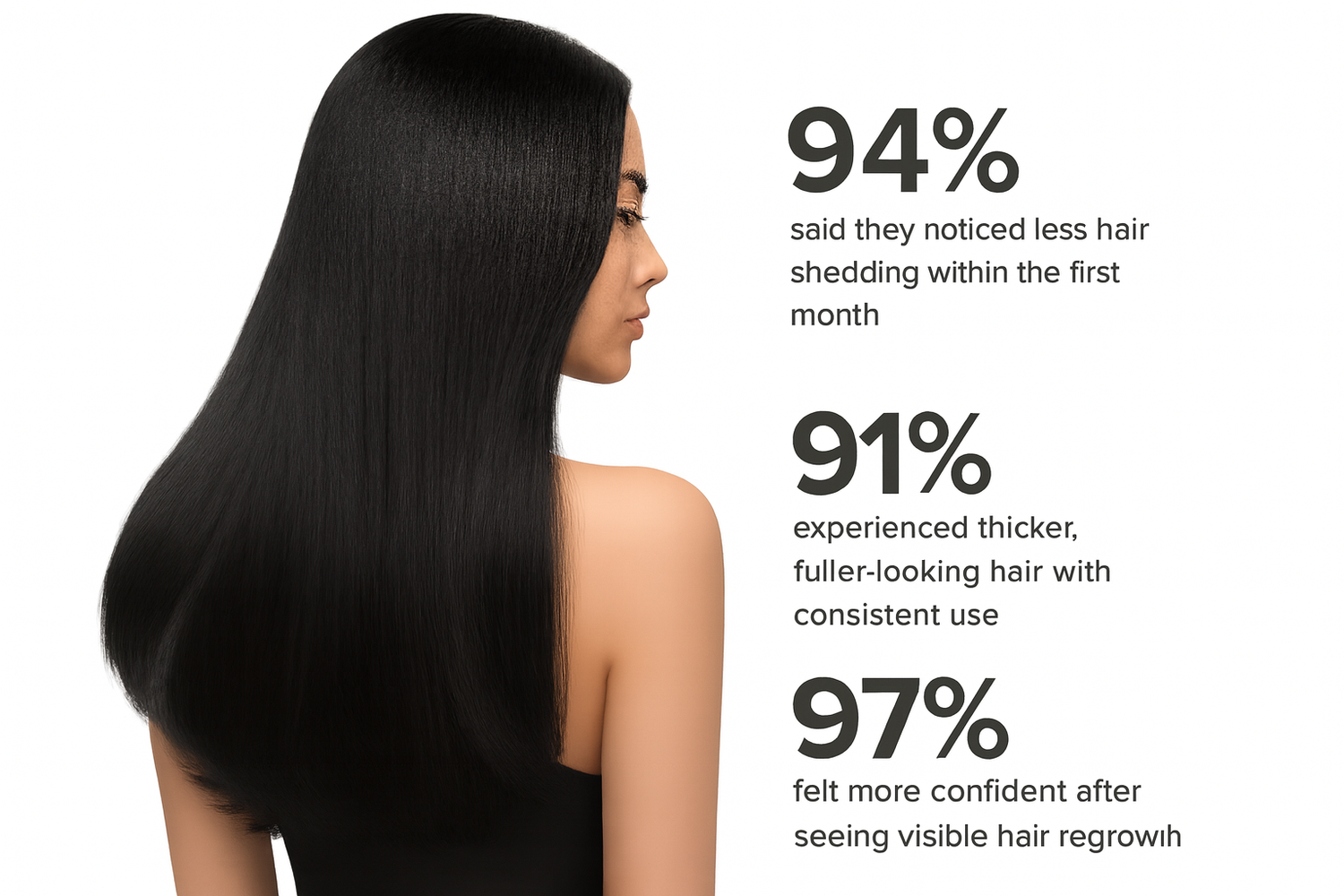 Hair care advertisement with white background