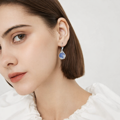 Sterling Silver Opalite Teardrop Leverback Earrings