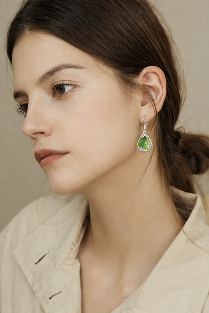 Sterling Silver Opalite Teardrop Leverback Earrings