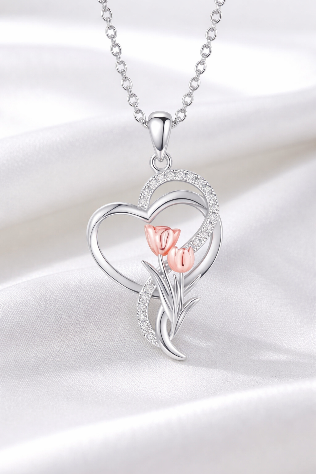 Eternal Tulip Heart Necklace