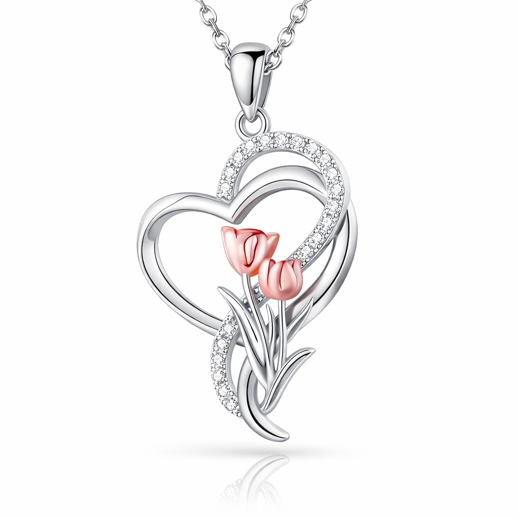 Eternal Tulip Heart Necklace