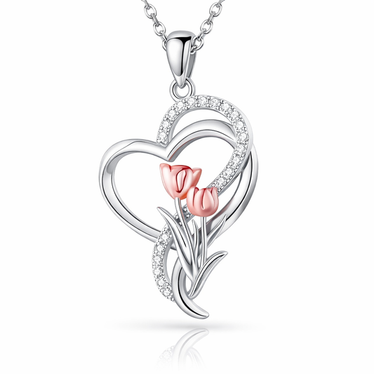 Eternal Tulip Heart Necklace