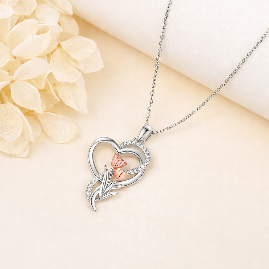 Eternal Tulip Heart Necklace