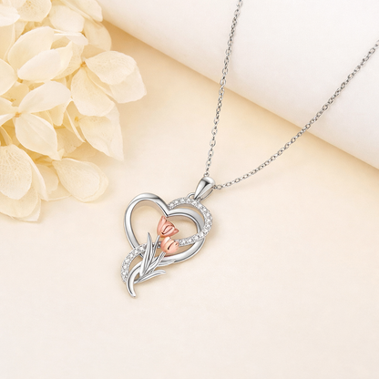 Eternal Tulip Heart Necklace