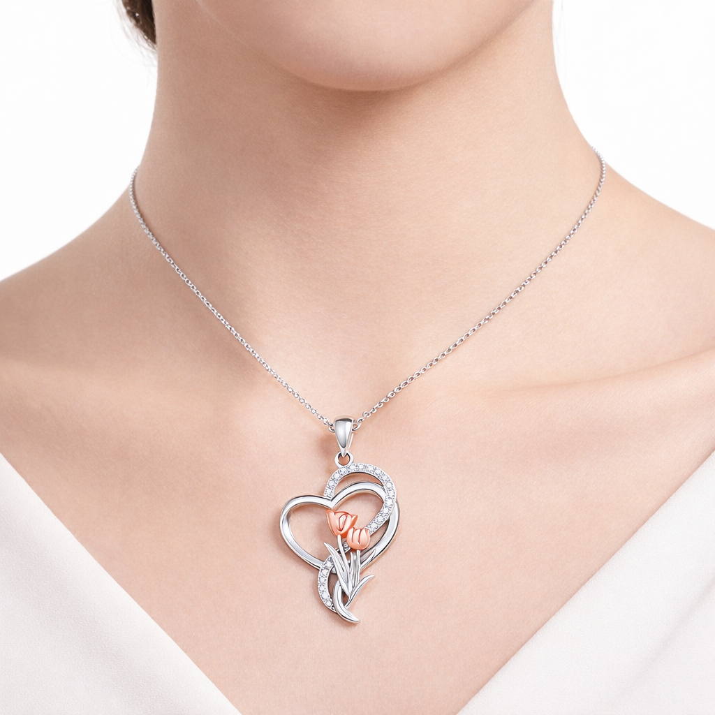Eternal Tulip Heart Necklace