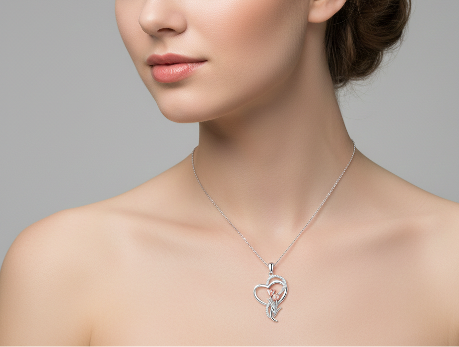 Eternal Tulip Heart Necklace