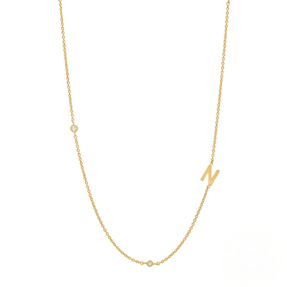 Zircon Letter Choker Necklace (A–Z)