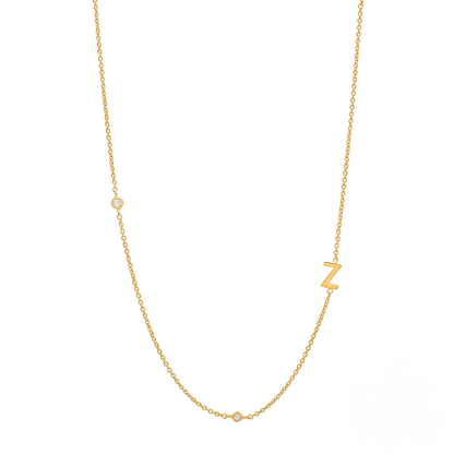 Zircon Letter Choker Necklace (A–Z)