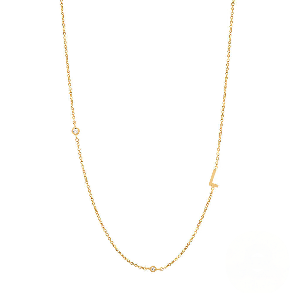 Zircon Letter Choker Necklace (A–Z)