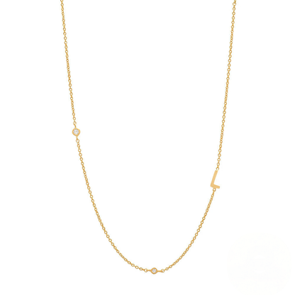 Zircon Letter Choker Necklace (A–Z)