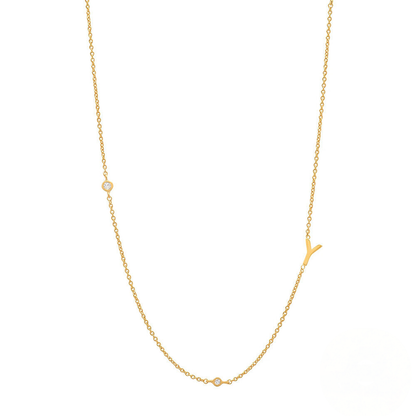 Zircon Letter Choker Necklace (A–Z)