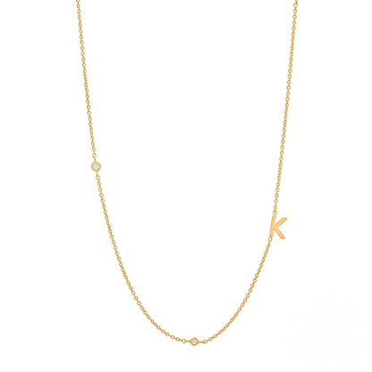 Zircon Letter Choker Necklace (A–Z)