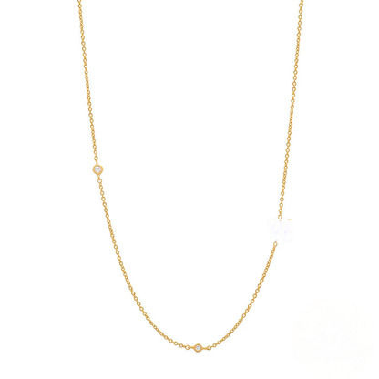 Zircon Letter Choker Necklace (A–Z)