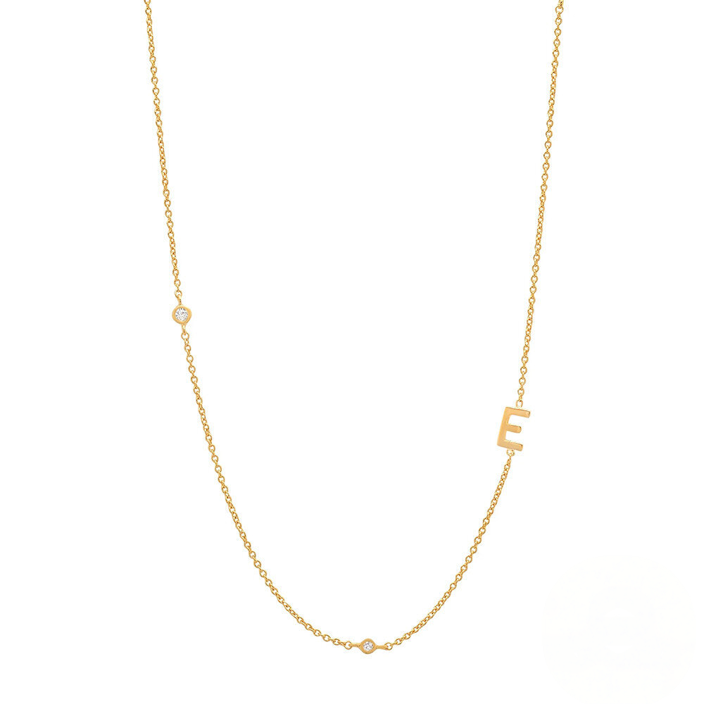 Zircon Letter Choker Necklace (A–Z)