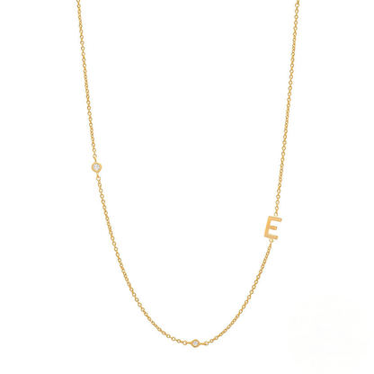 Zircon Letter Choker Necklace (A–Z)