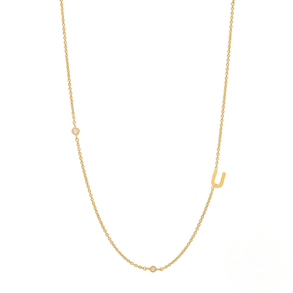 Zircon Letter Choker Necklace (A–Z)