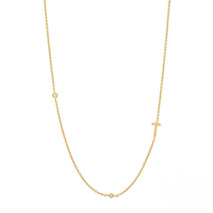 Zircon Letter Choker Necklace (A–Z)