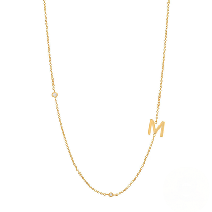 Zircon Letter Choker Necklace (A–Z)