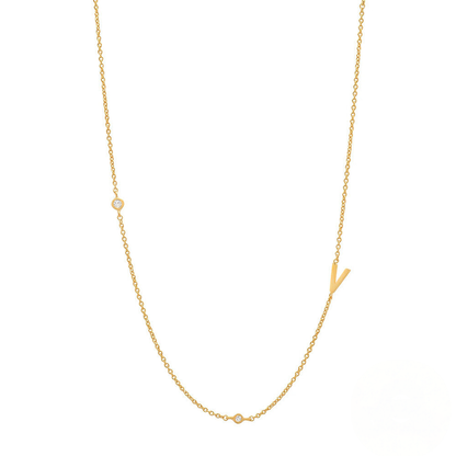 Zircon Letter Choker Necklace (A–Z)