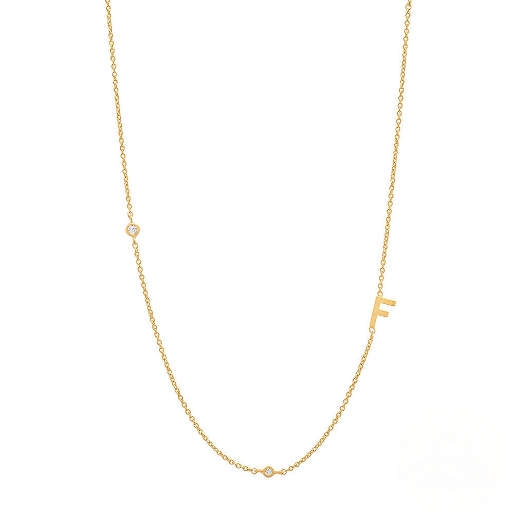 Zircon Letter Choker Necklace (A–Z)