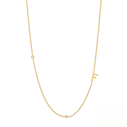 Zircon Letter Choker Necklace (A–Z)