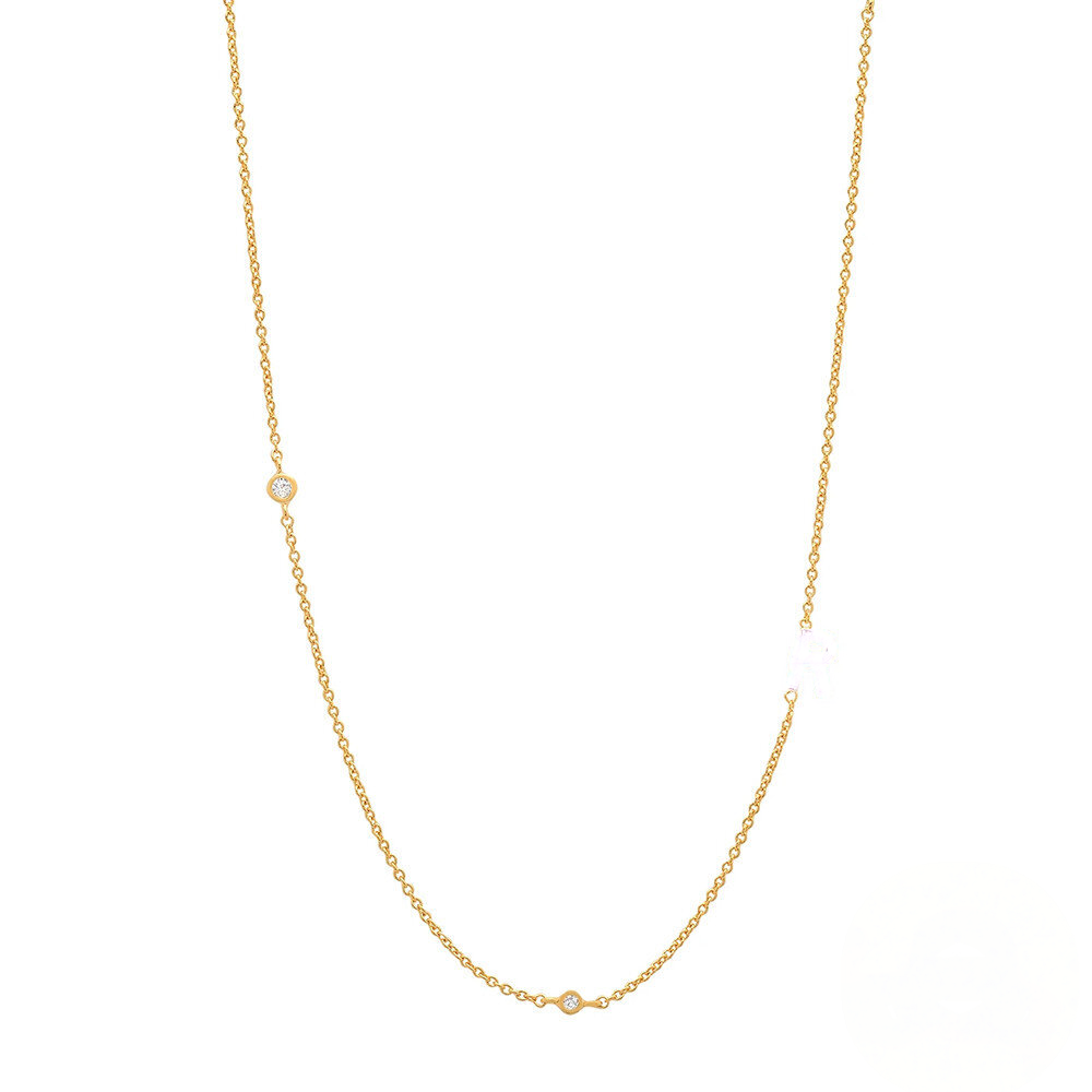 Zircon Letter Choker Necklace (A–Z)