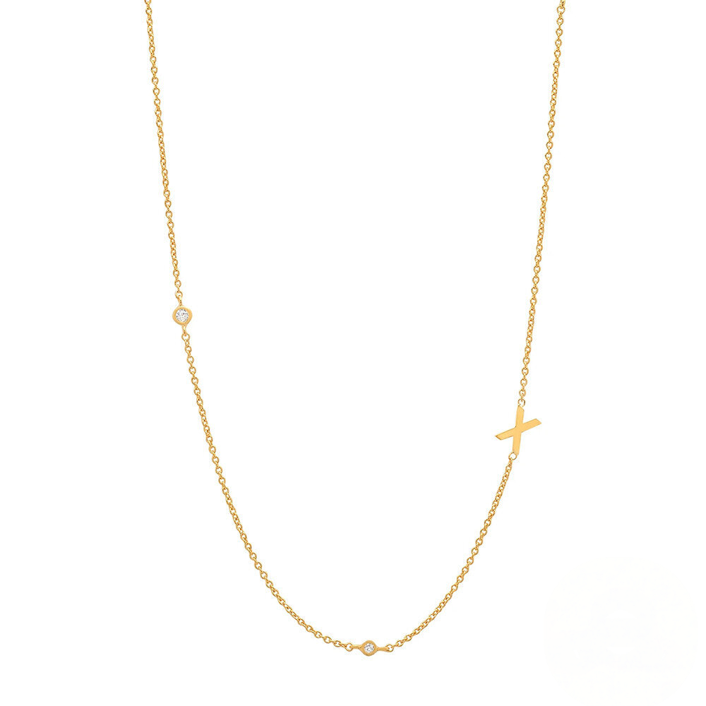 Zircon Letter Choker Necklace (A–Z)