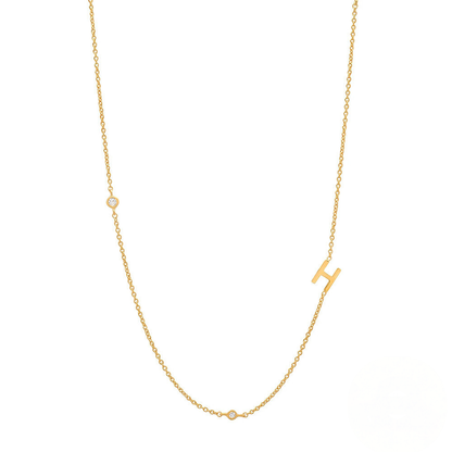 Zircon Letter Choker Necklace (A–Z)