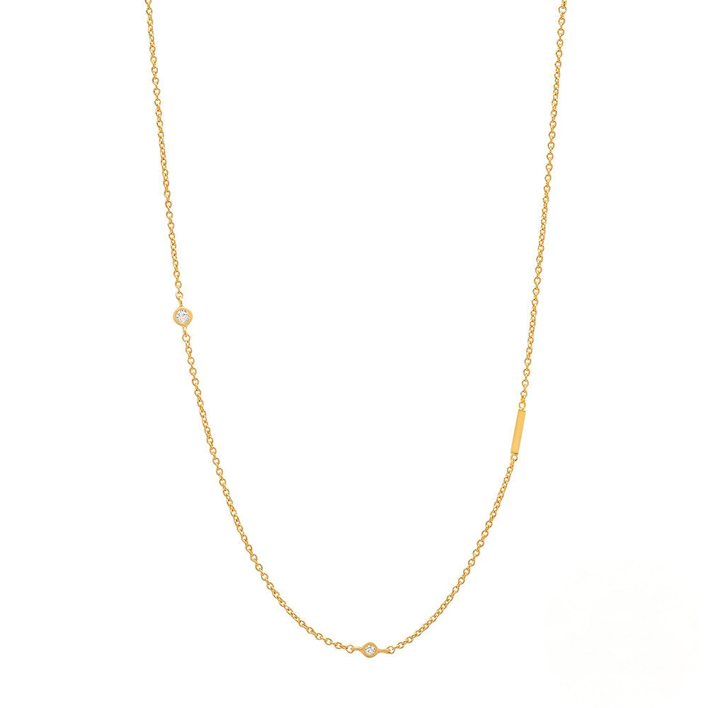 Zircon Letter Choker Necklace (A–Z)