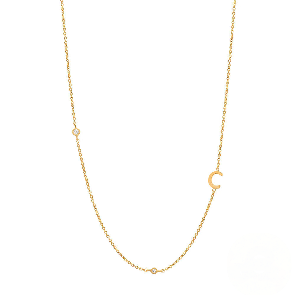 Zircon Letter Choker Necklace (A–Z)