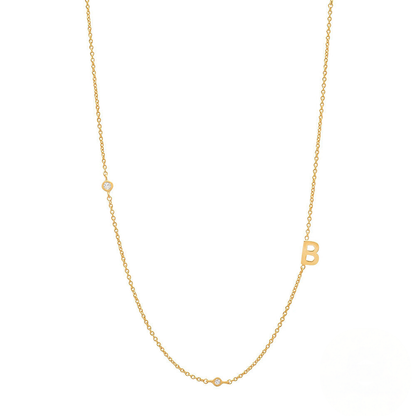 Zircon Letter Choker Necklace (A–Z)