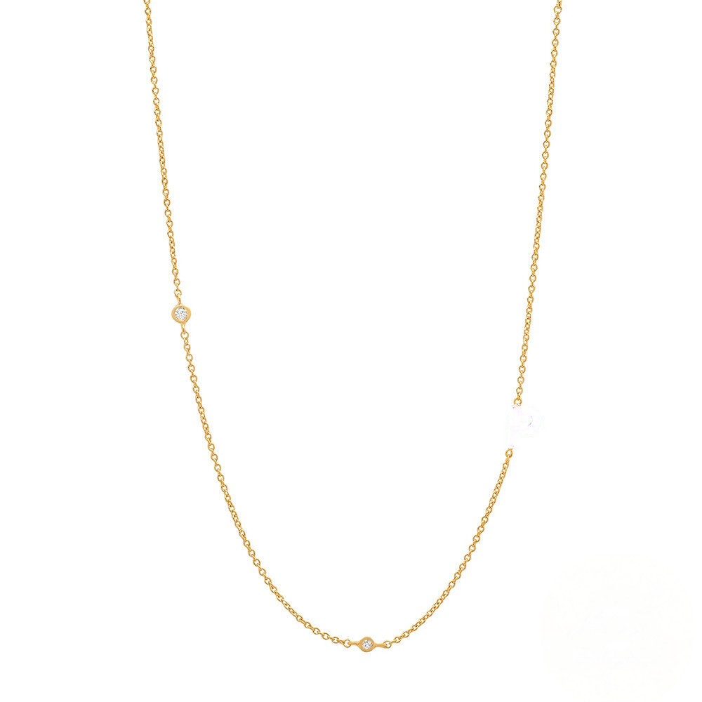 Zircon Letter Choker Necklace (A–Z)